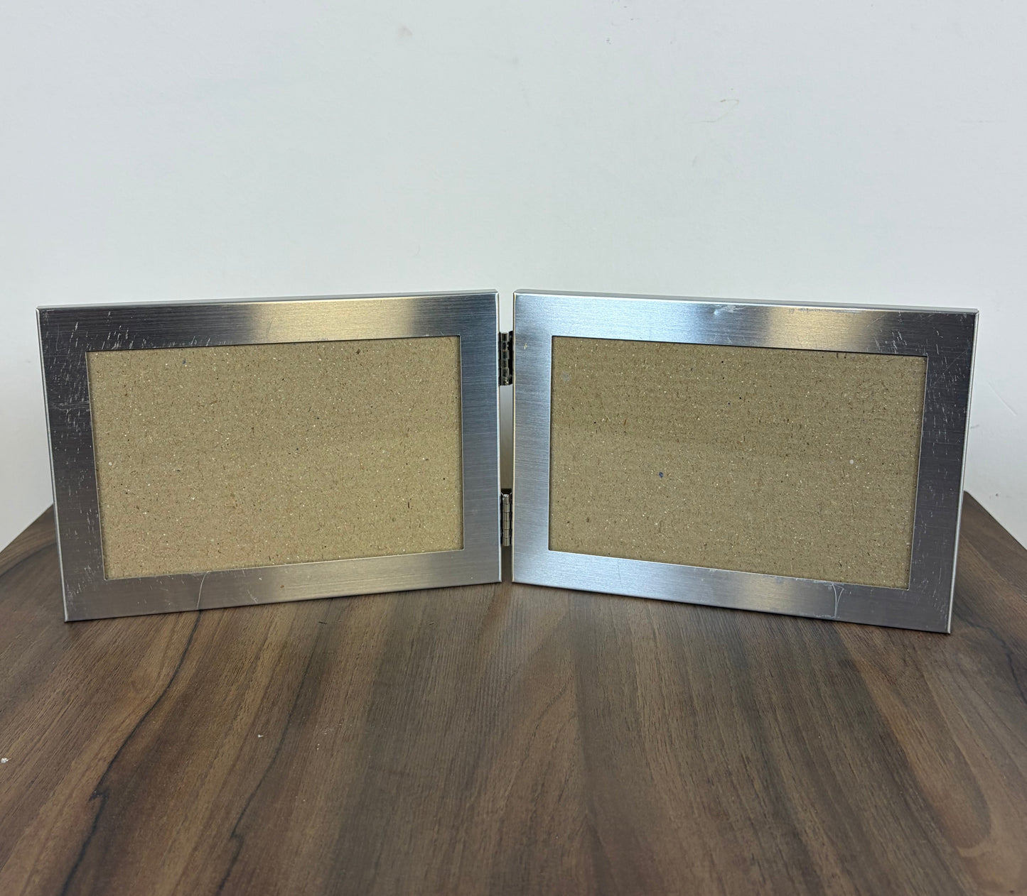 Portarretratos Doble Metal Plateado