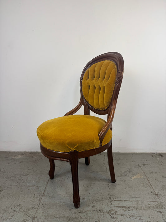 Silla Victoriana Terciopelo Amarillo x2