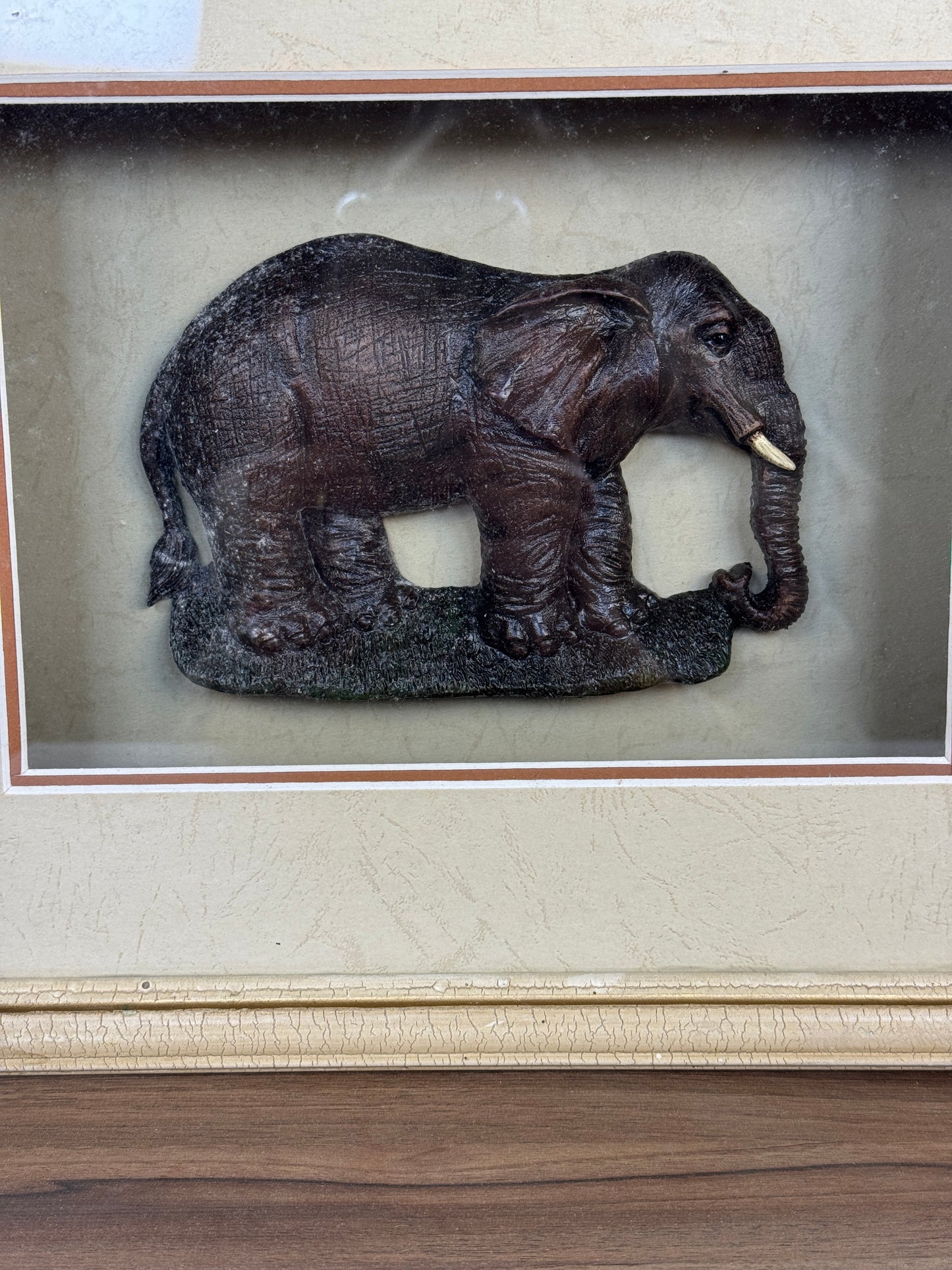 Cuadro Shadow Box – Elefante en Madera