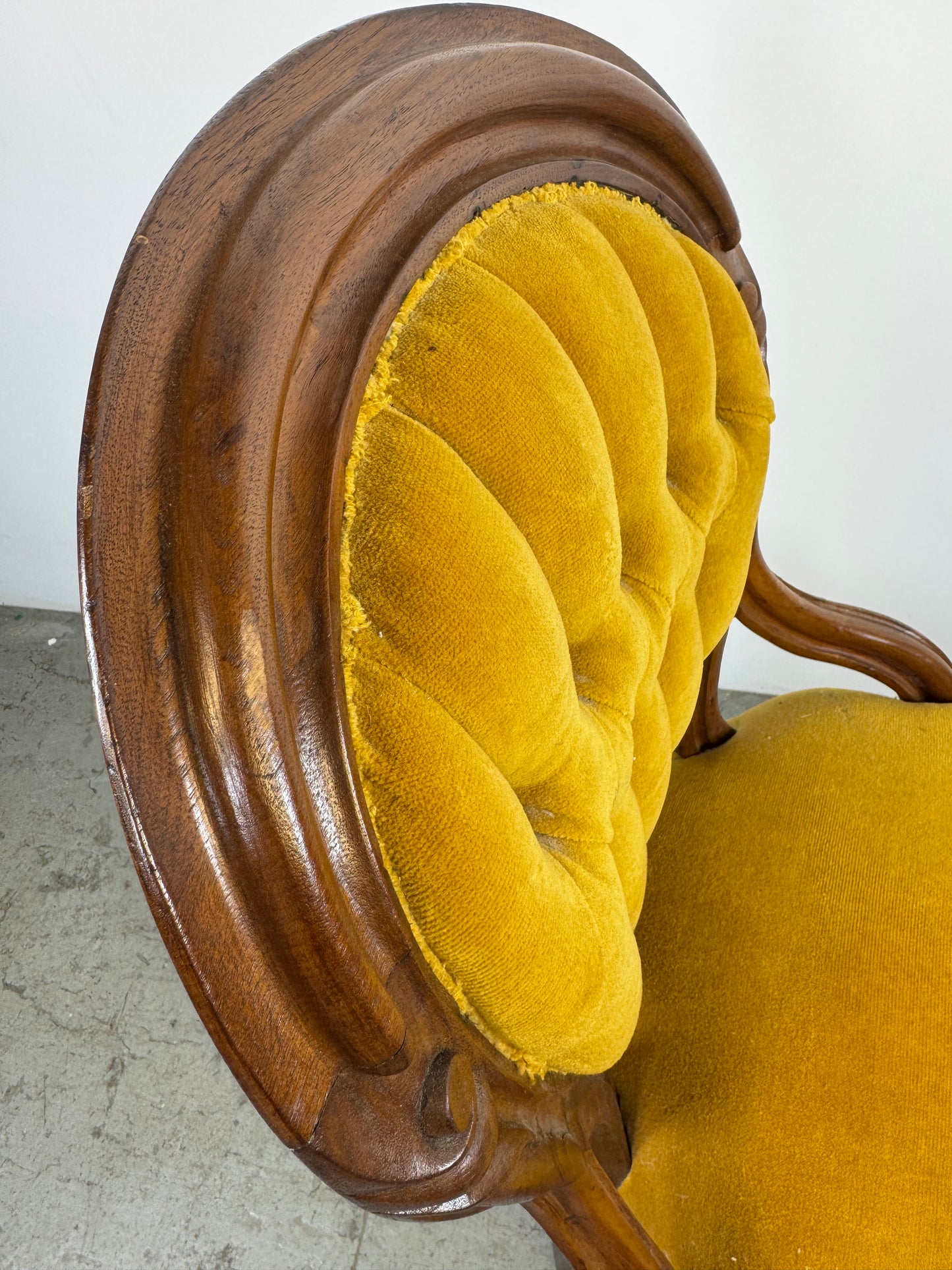 Silla Victoriana Terciopelo Amarillo x2