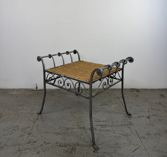 Banco Hierro Forjado con Asiento Mimbre