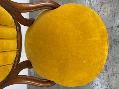 Silla Victoriana Terciopelo Amarillo x2