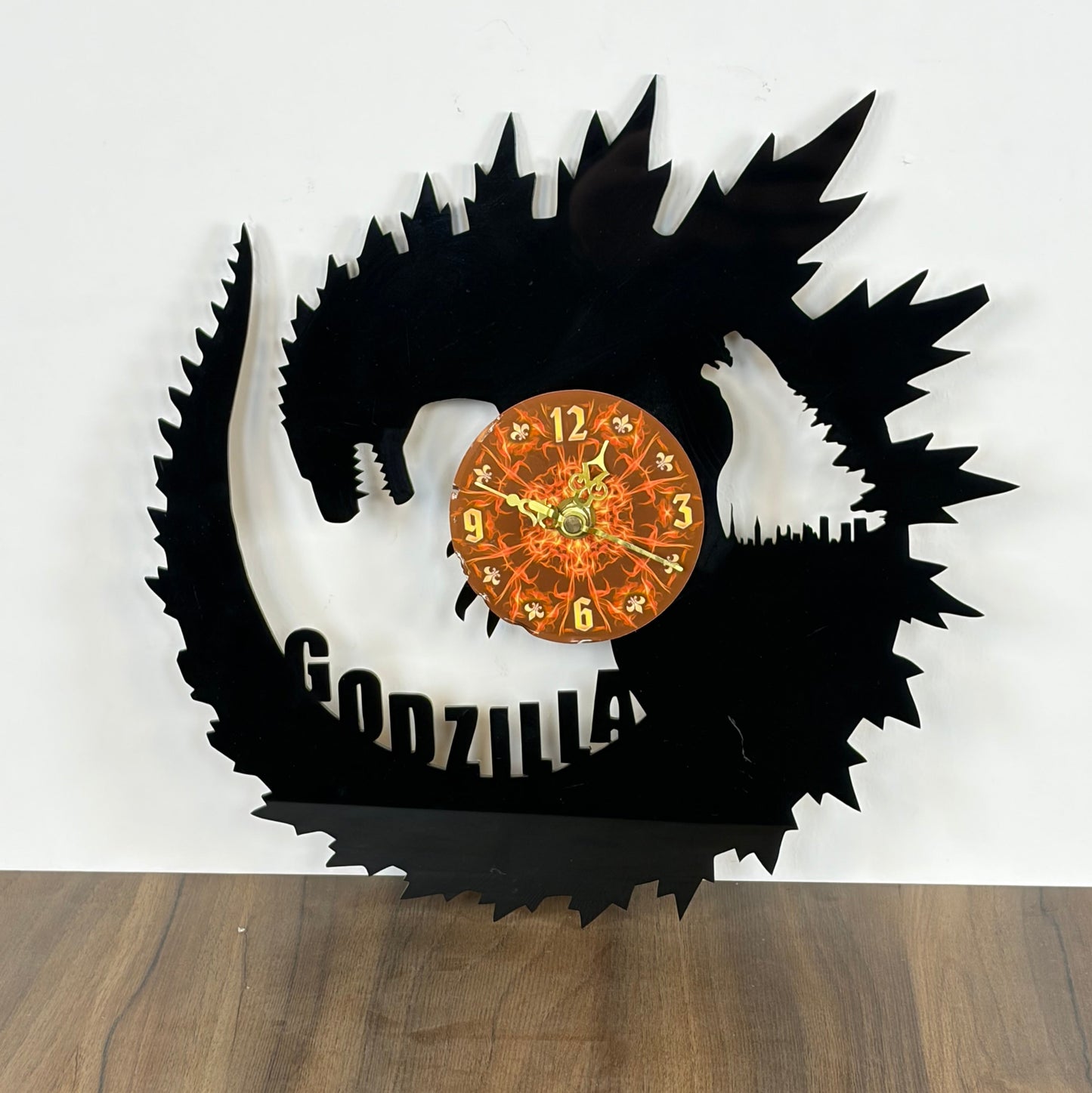 Reloj Pared en Disco Vinilo – Godzilla