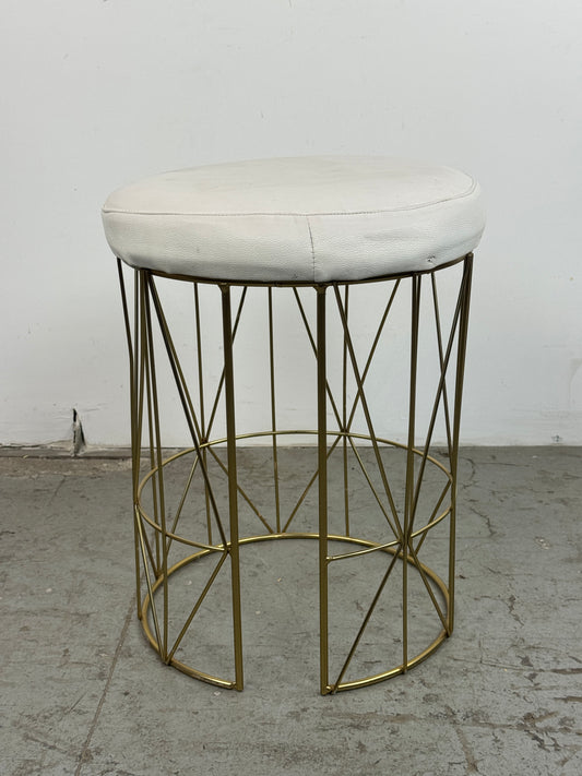 Taburete Acolchado – Base Dorada