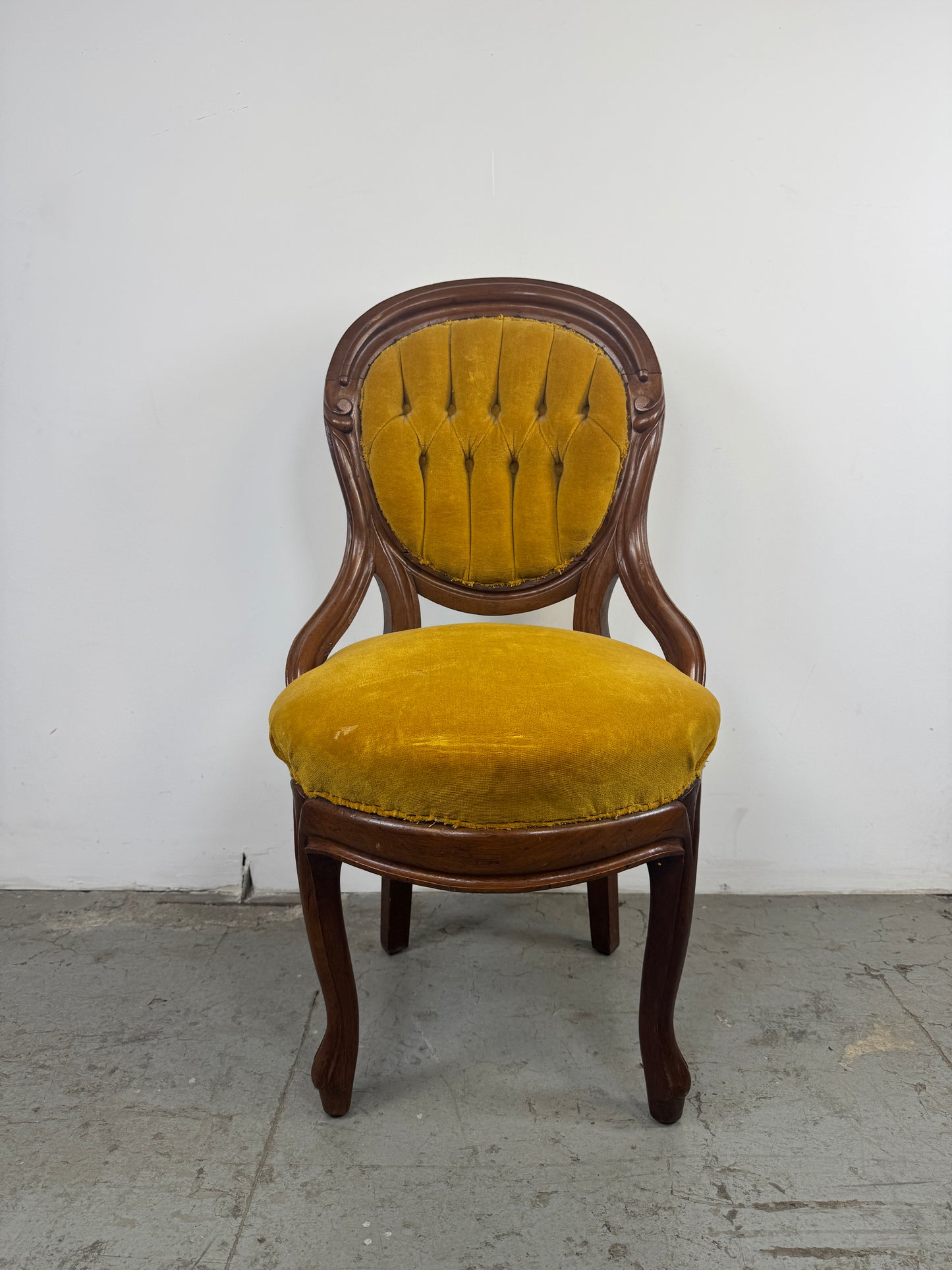 Silla Victoriana Terciopelo Amarillo x2