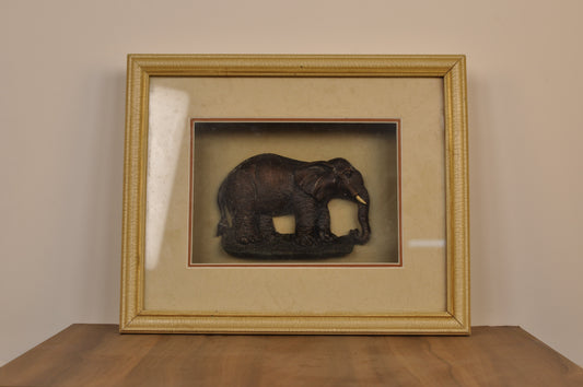 Cuadro Shadow Box – Elefante en Madera