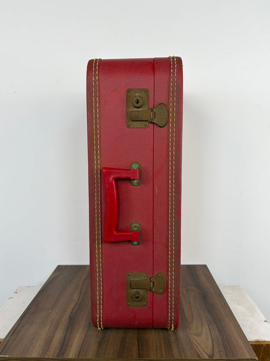 Maleta Vintage de Carcasa Dura Color Rojo Brillante