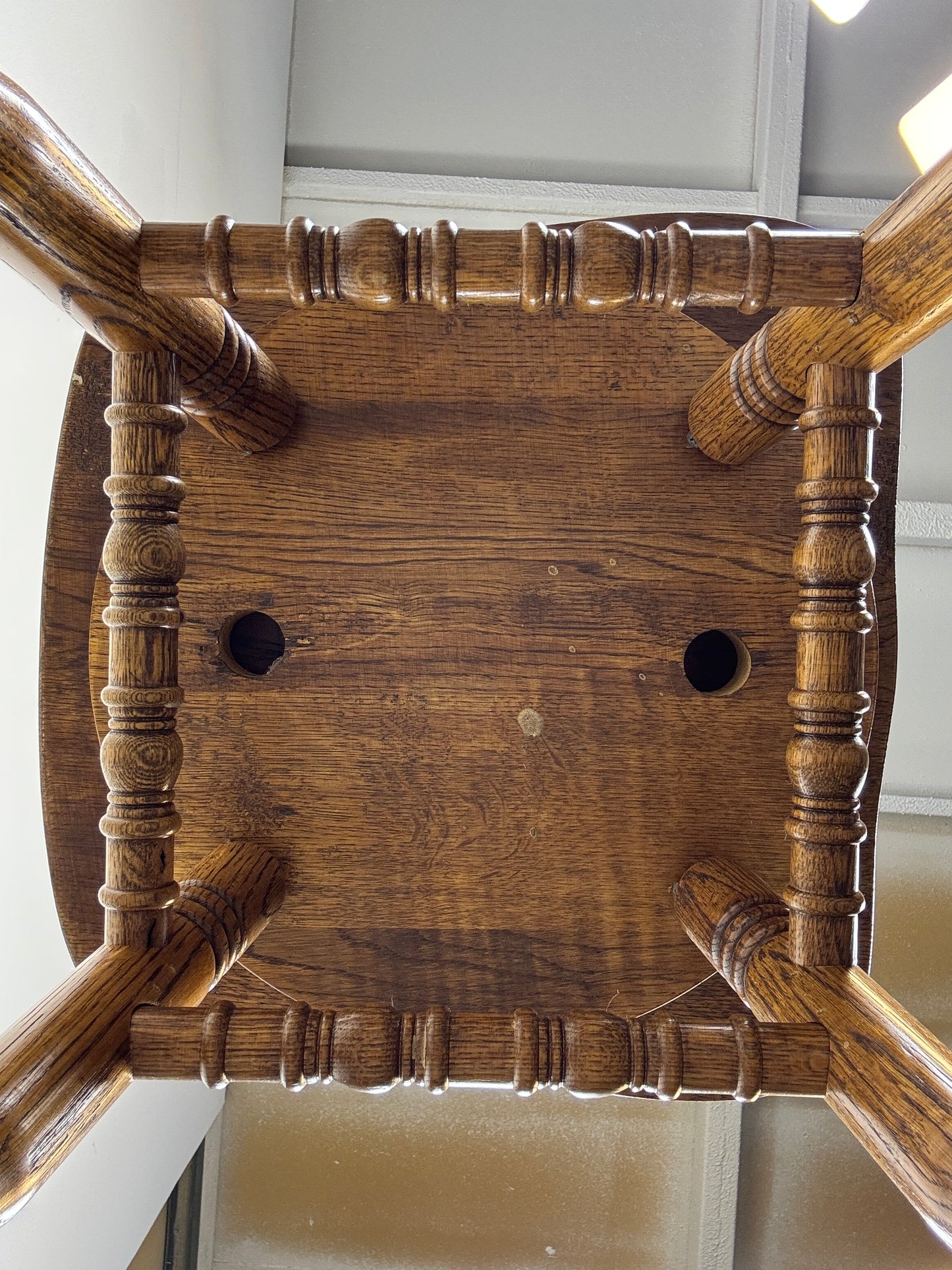 Taburete de Bar Giratorio Vintage, Madera de Roble con