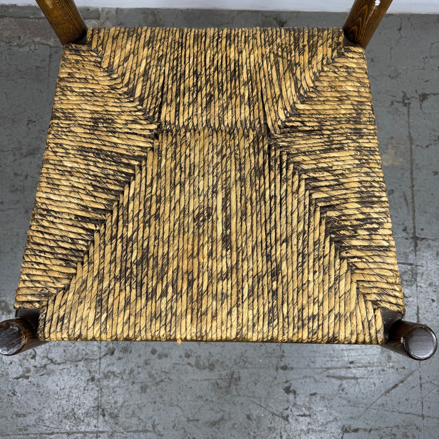 Silla Rústica Madera con Asiento Tejido x2