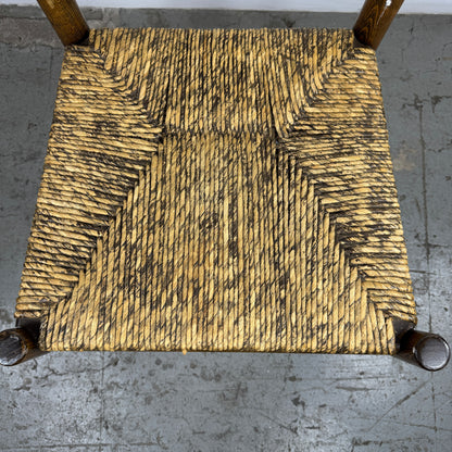 Silla Rústica Madera con Asiento Tejido x2