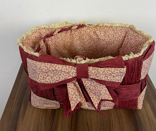 Cesta Decorativa Vintage Tejido Rojo
