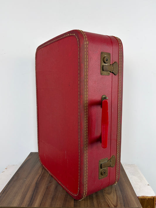 Maleta Vintage de Carcasa Dura Color Rojo Brillante