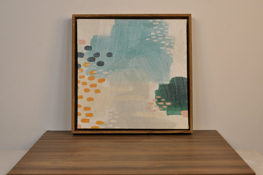 Impresión de arte abstracto enmarcada titulada “precept