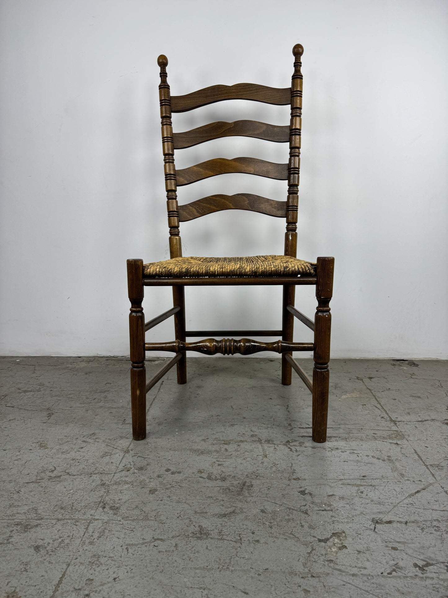 Silla Rústica Madera con Asiento Tejido x2