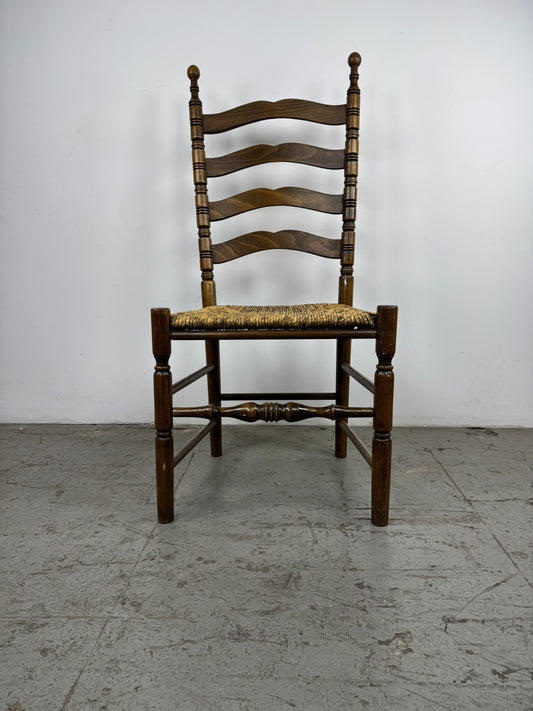 Silla Rústica Madera con Asiento Tejido x2