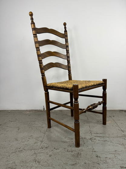 Silla Rústica Madera con Asiento Tejido x2