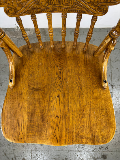Taburete de Bar Giratorio Vintage, Madera de Roble con