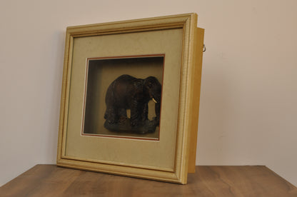 Cuadro Shadow Box – Elefante en Madera