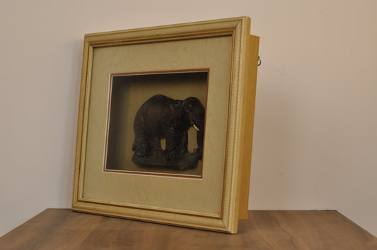 Cuadro Shadow Box – Elefante en Madera