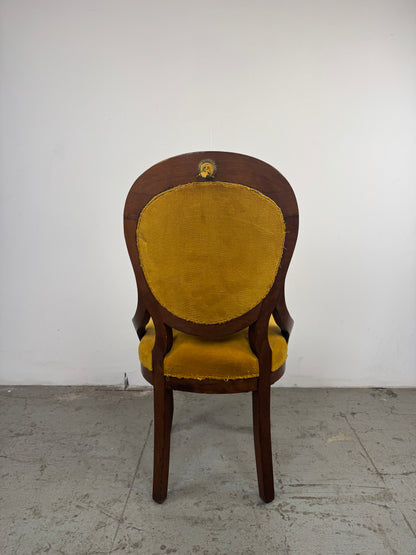 Silla Victoriana Terciopelo Amarillo x2
