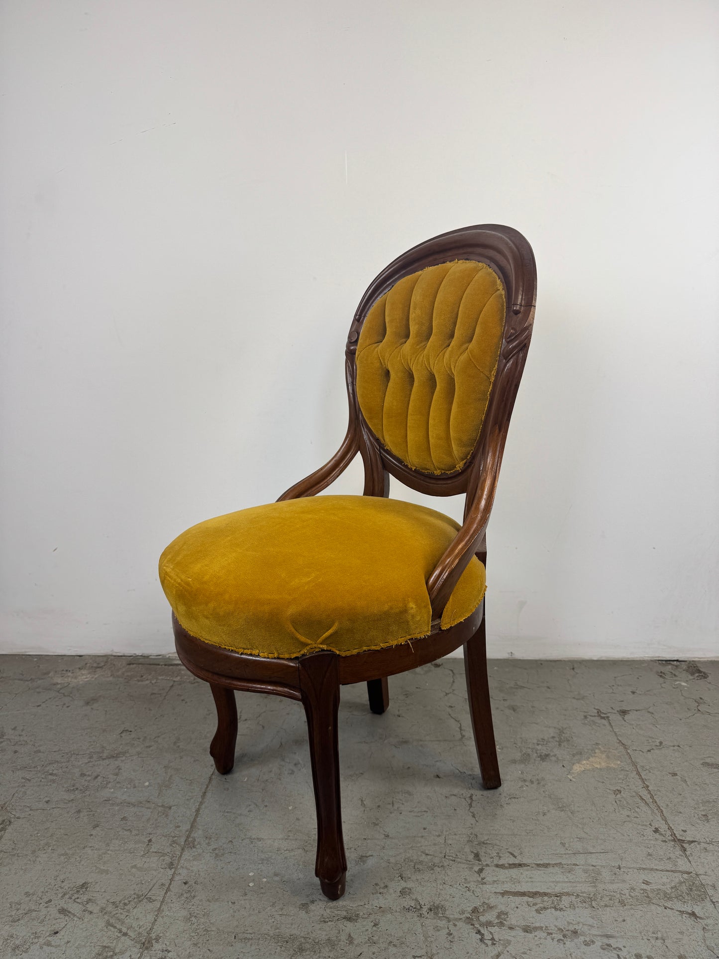Silla Victoriana Terciopelo Amarillo x2