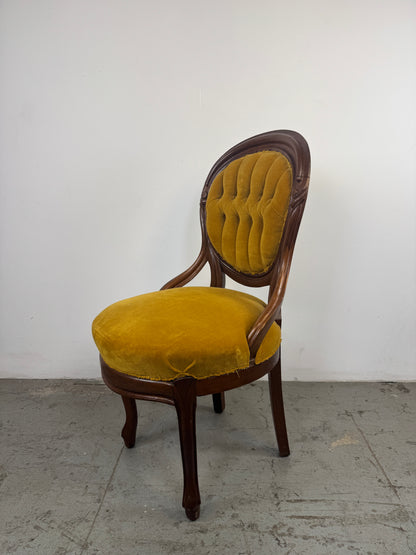 Silla Victoriana Terciopelo Amarillo x2