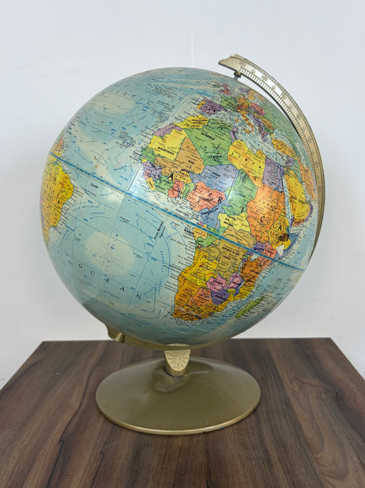 Globo terráqueo azul con relieve de la marca Repogle