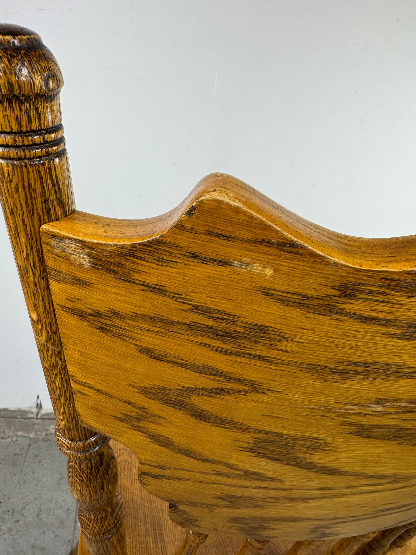 Taburete de Bar Giratorio Vintage, Madera de Roble con