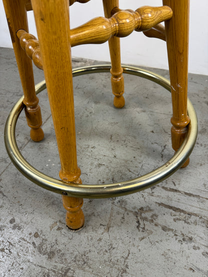 Taburete Bar Madera con Reposapiés Acero