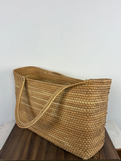 Bolso Shopper de Mimbre con Asas Largas