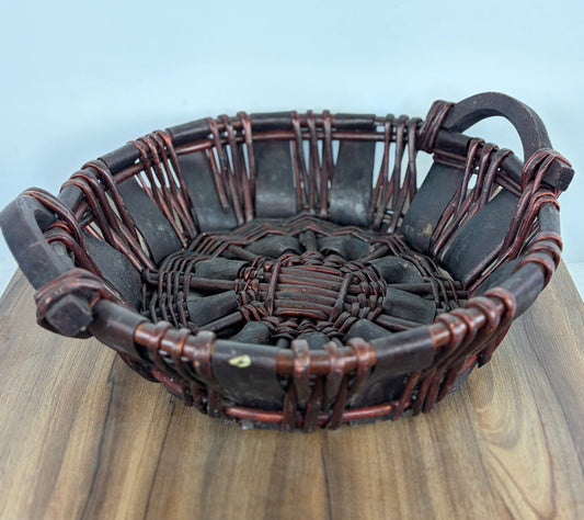 Cesta Mimbre Tejida para Frutas o Pan