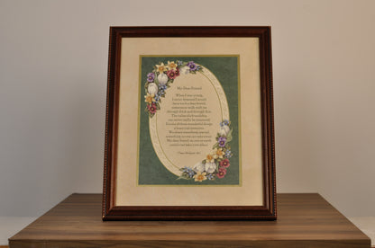 Cuadro Decorativo "My Dear Friend" – Poema Sentimental
