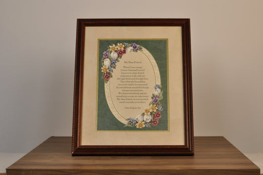 Cuadro Decorativo "My Dear Friend" – Poema Sentimental