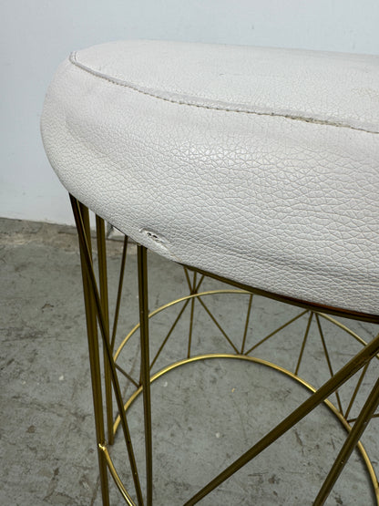 Taburete Acolchado – Base Dorada