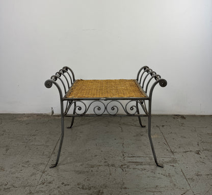 Banco Hierro Forjado con Asiento Mimbre