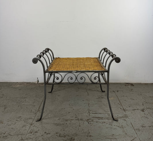 Banco Hierro Forjado con Asiento Mimbre