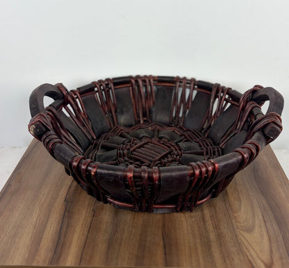 Cesta Mimbre Tejida para Frutas o Pan