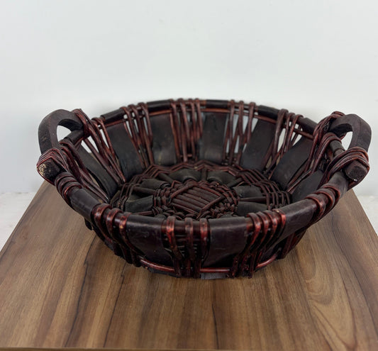 Cesta Mimbre Tejida para Frutas o Pan