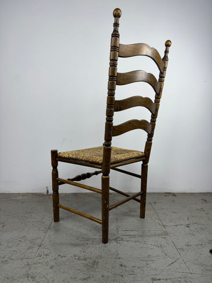 Silla Rústica Madera con Asiento Tejido x2