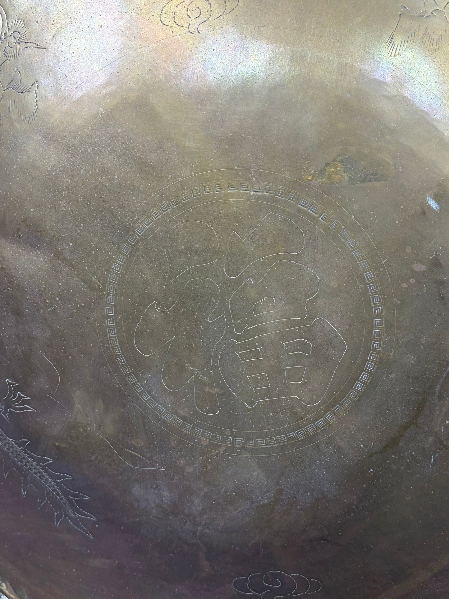Gong Tibetano con Dragones y Símbolos