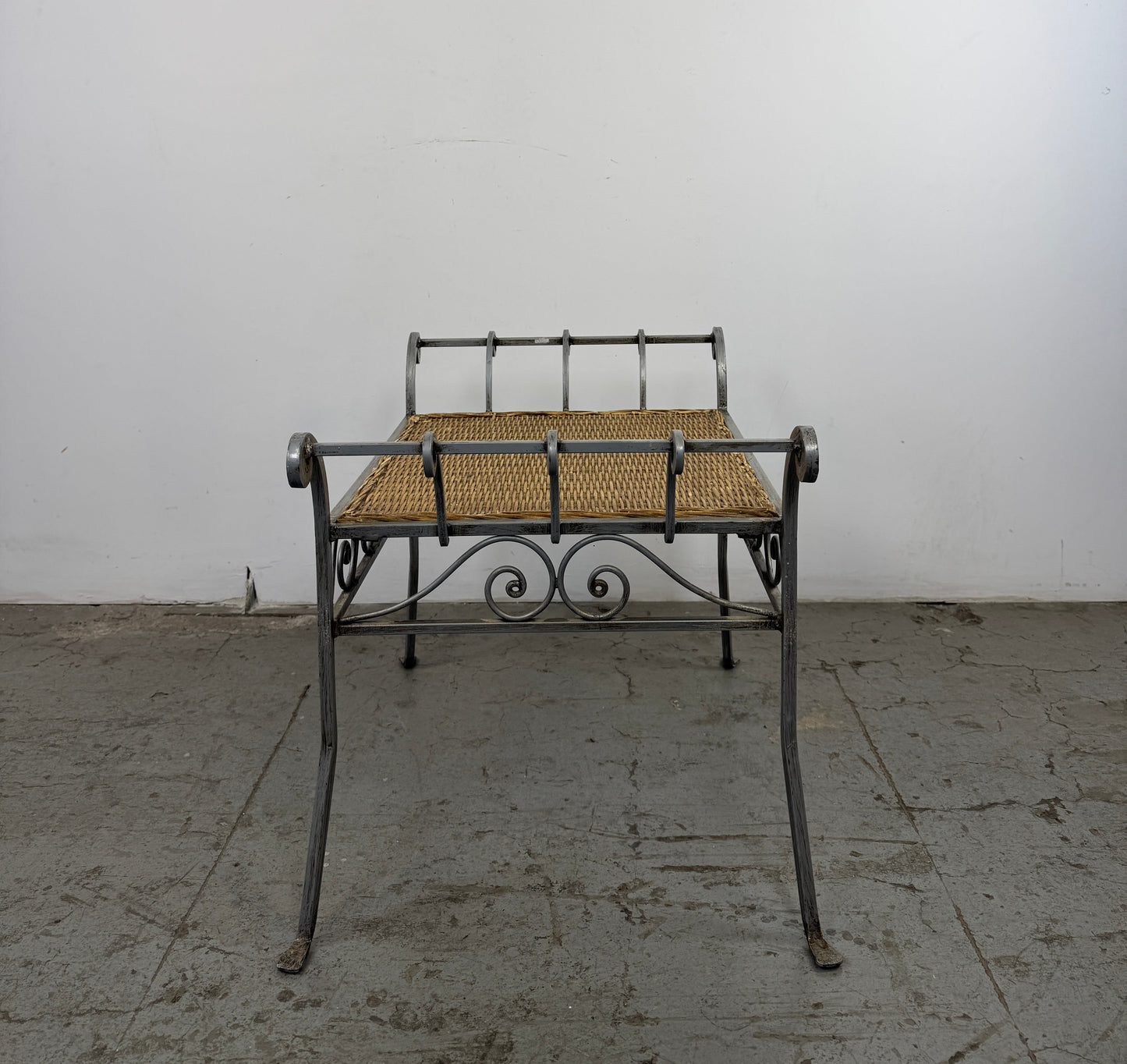 Banco Hierro Forjado con Asiento Mimbre