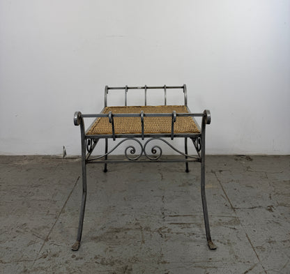 Banco Hierro Forjado con Asiento Mimbre
