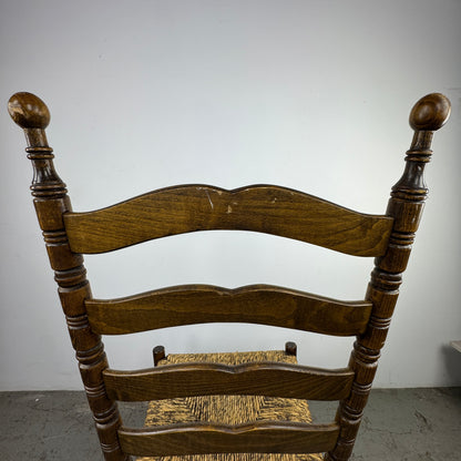 Silla Rústica Madera con Asiento Tejido x2