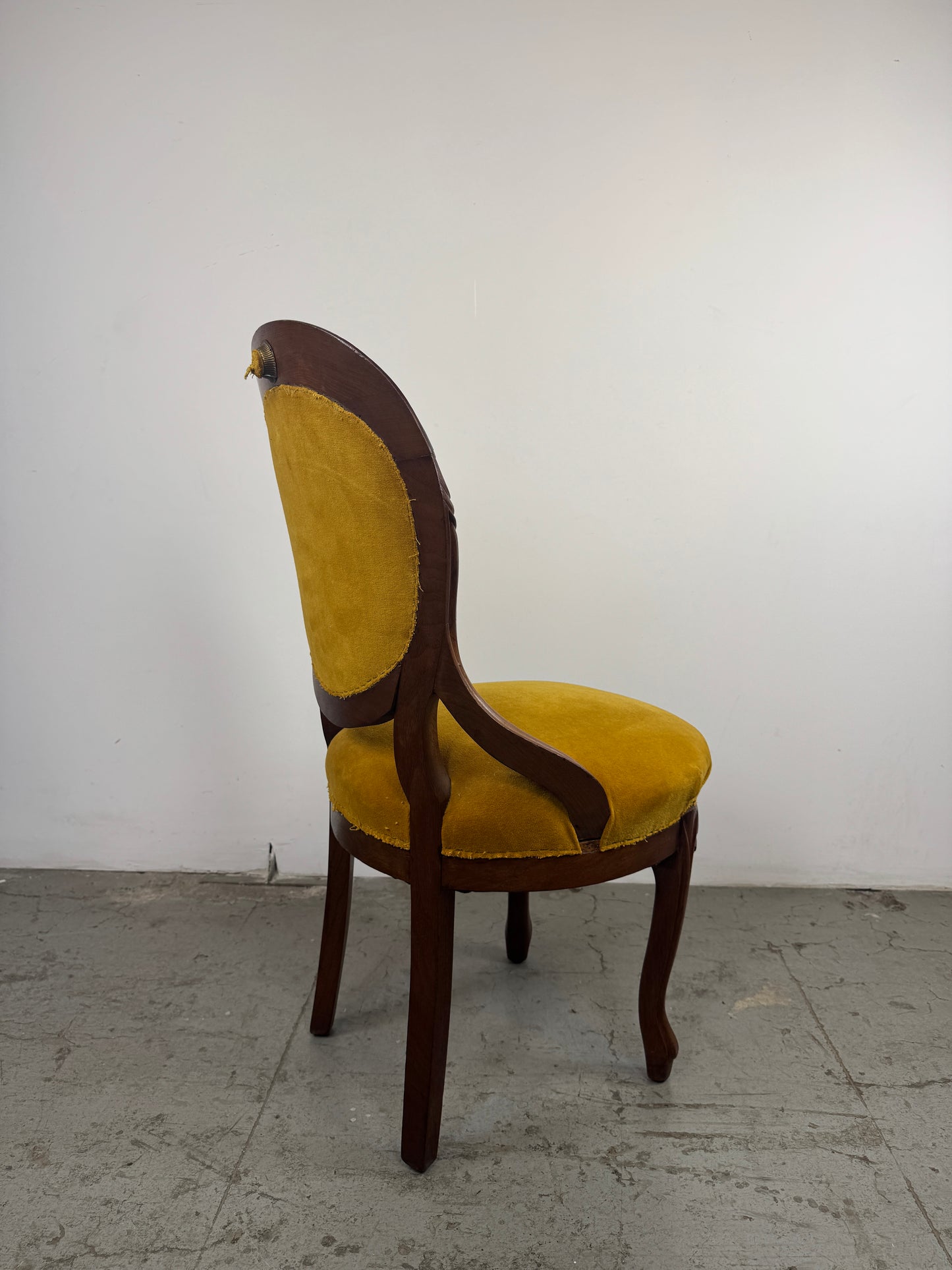 Silla Victoriana Terciopelo Amarillo x2