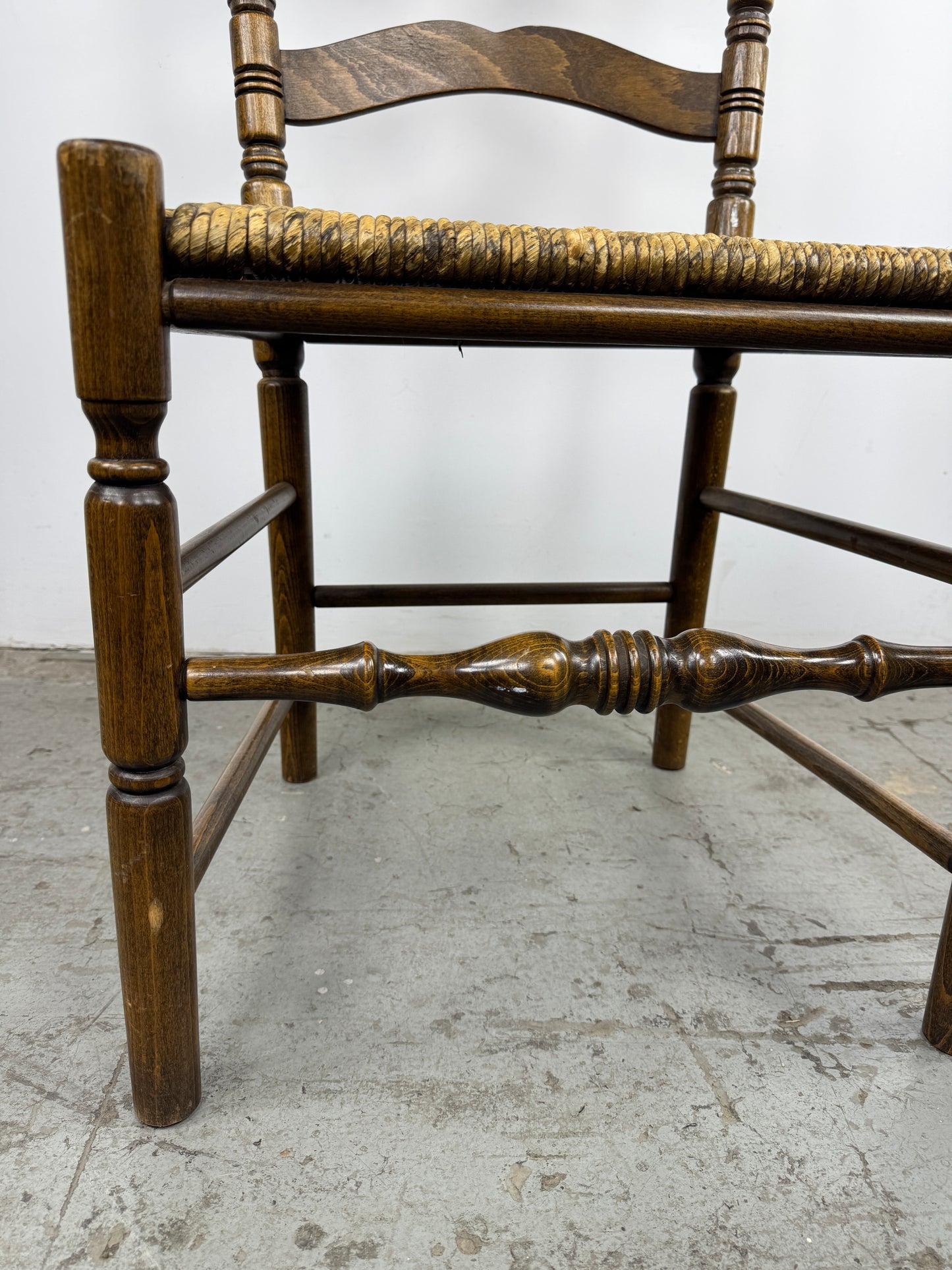 Silla Rústica Madera con Asiento Tejido x2