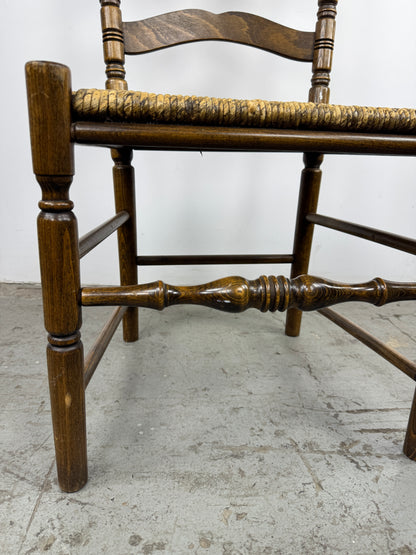 Silla Rústica Madera con Asiento Tejido x2
