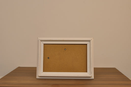 Porta retrato de madera, color blanco