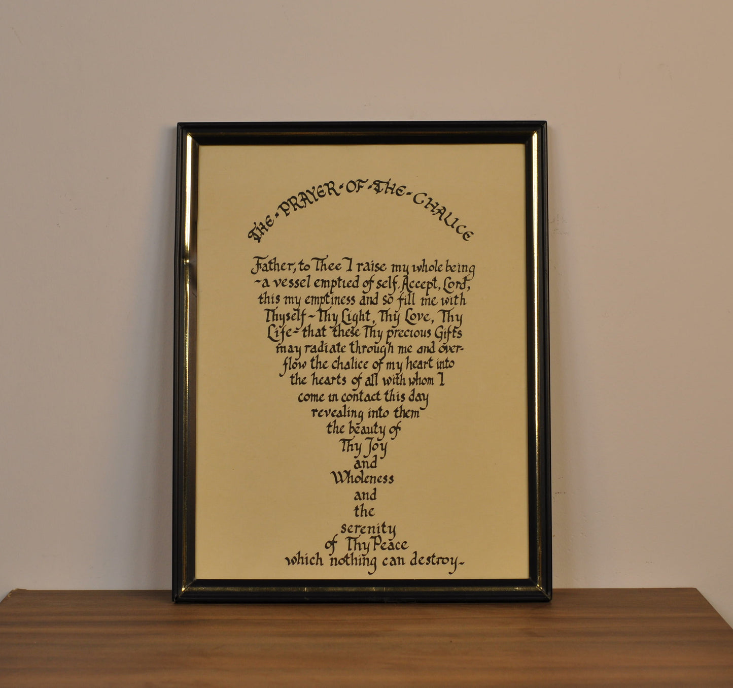 Caligrafía Enmarcada – Oración del Cáliz