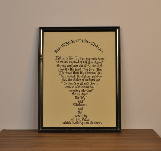 Caligrafía Enmarcada – Oración del Cáliz