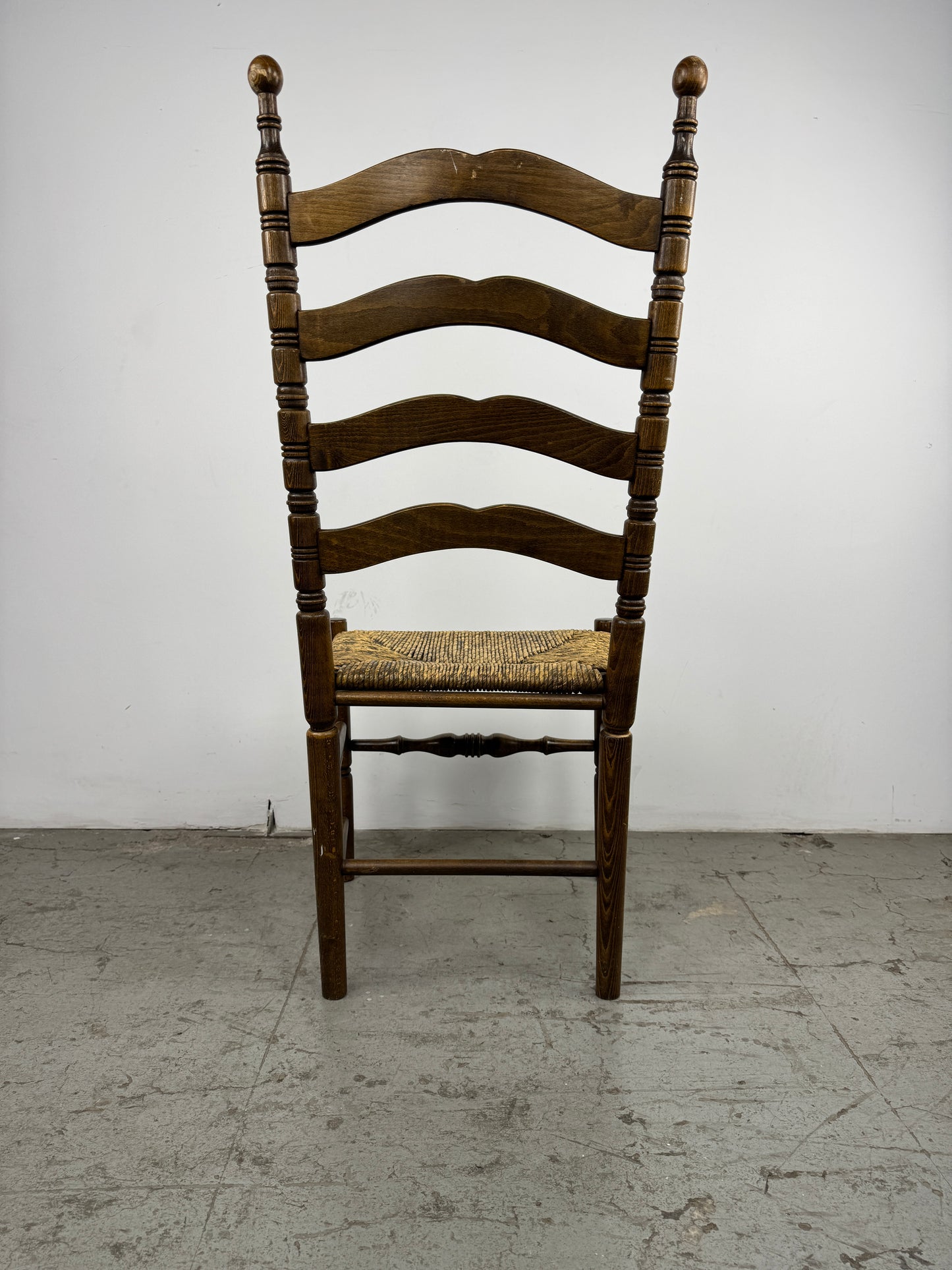 Silla Rústica Madera con Asiento Tejido x2